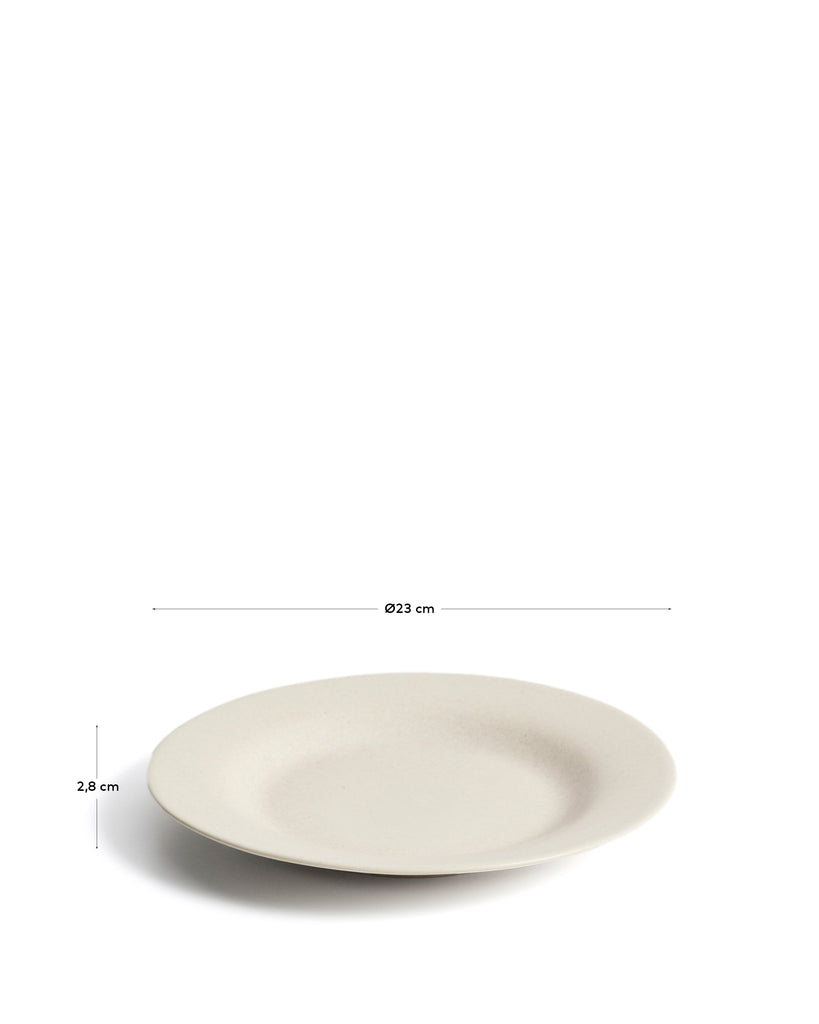 Assiette à dessert Sermin en céramique beige