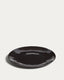 Assiette plate Aderno en céramique marron foncé