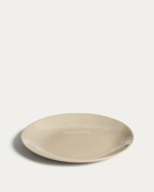 Assiette plate Aderno en céramique couleur ivoire
