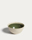 Nale beige ceramic bowl with green bottom