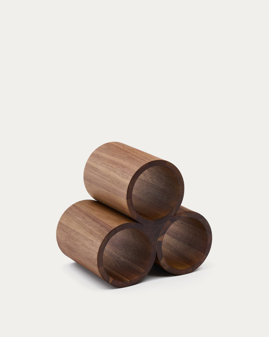 Petit porte-bouteilles Sesilu en bois d’acacia FSC 100 %