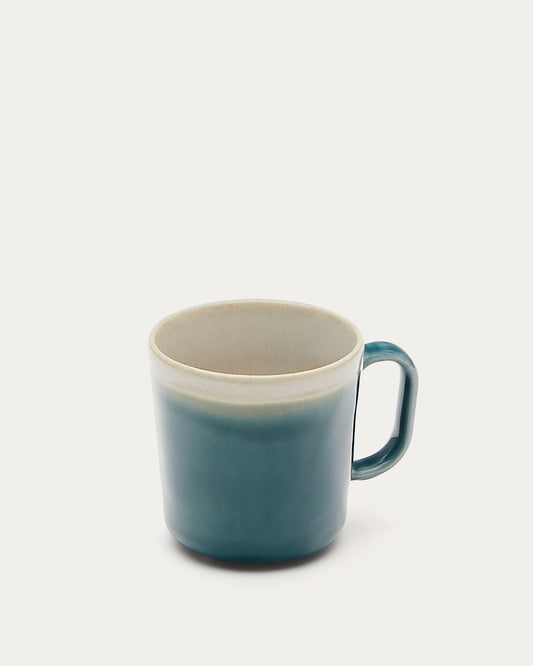 Grande tasse Sanet en céramique bleue et blanche