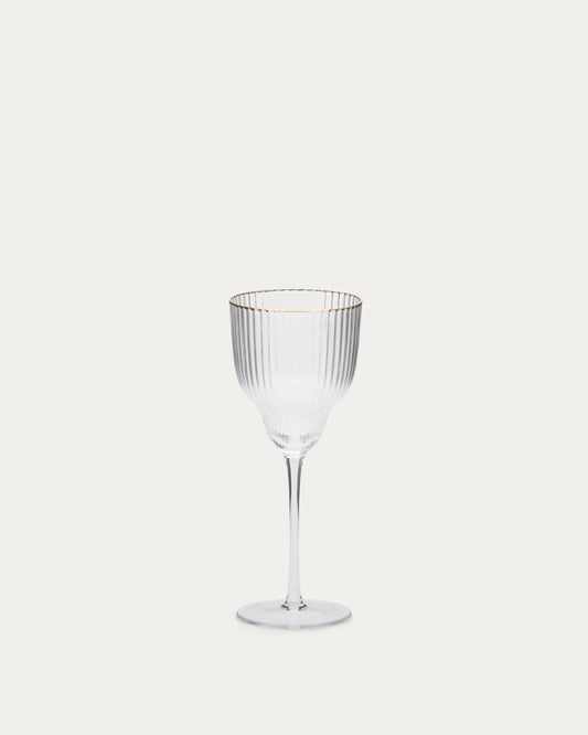 Verre à vin Ayan en verre transparent et détail doré 33 cl