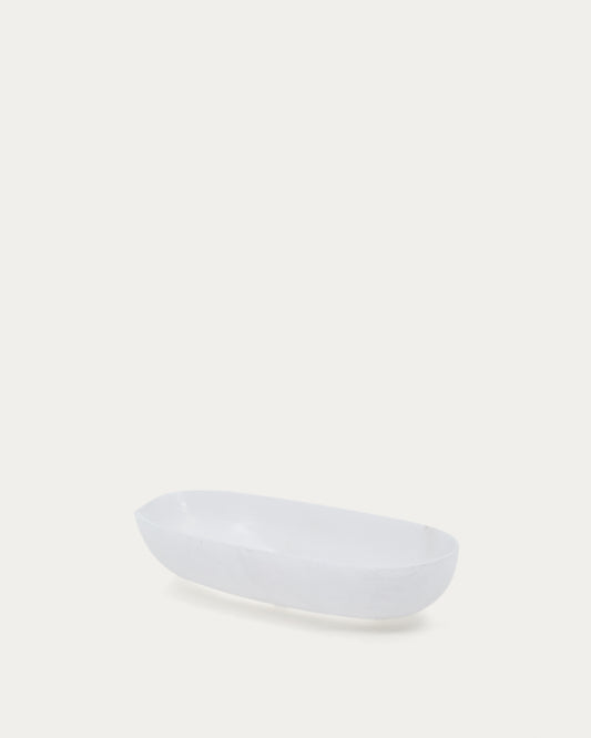 Vide-poche Eval en albâtre blanc