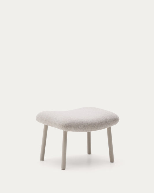 Repose-pieds Inari beige et acier finition peinte beige 60 x 50 cm FSC Mix Credit