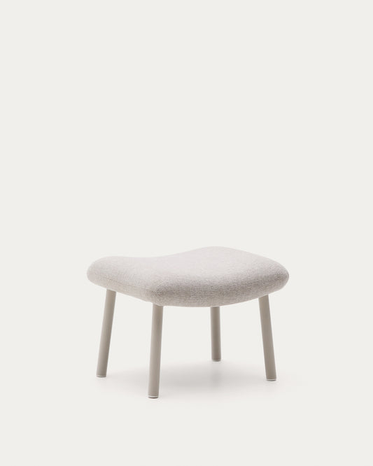 Repose-pieds Inari beige et acier finition peinte beige 60 x 50 cm FSC Mix Credit