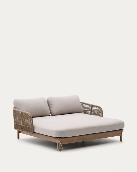 Transat double Catalina en corde beige et bois d’acacia FSC 100 %