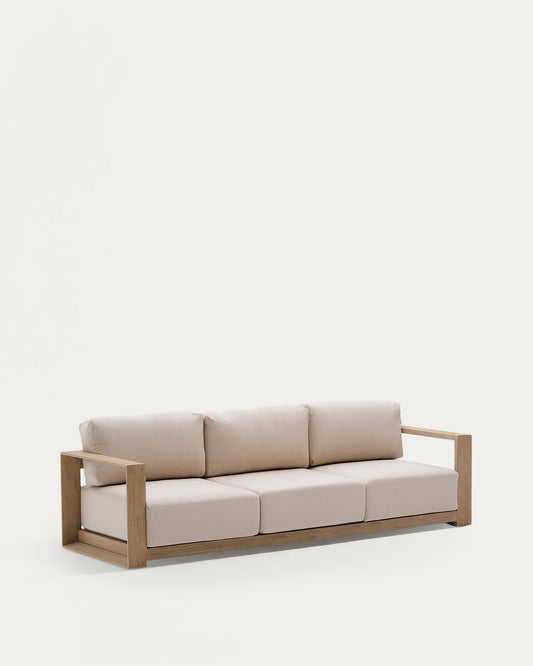 Canapé 3 places Ambra en bois d’acacia avec finition claire 249 cm FSC 100%