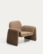 Fauteuil Melvia en chenille marron chocolat