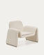 Fauteuil Melvia en chenille beige