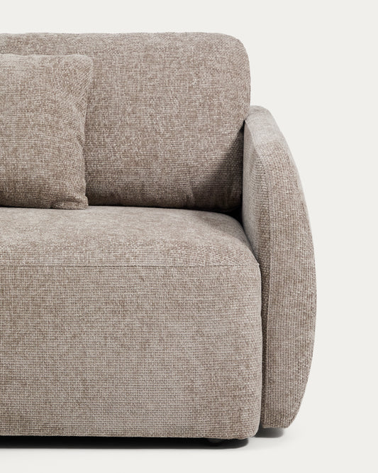 Canapé-lit Laira 3 places en chenille taupe 218 cm FSC Mix Credit