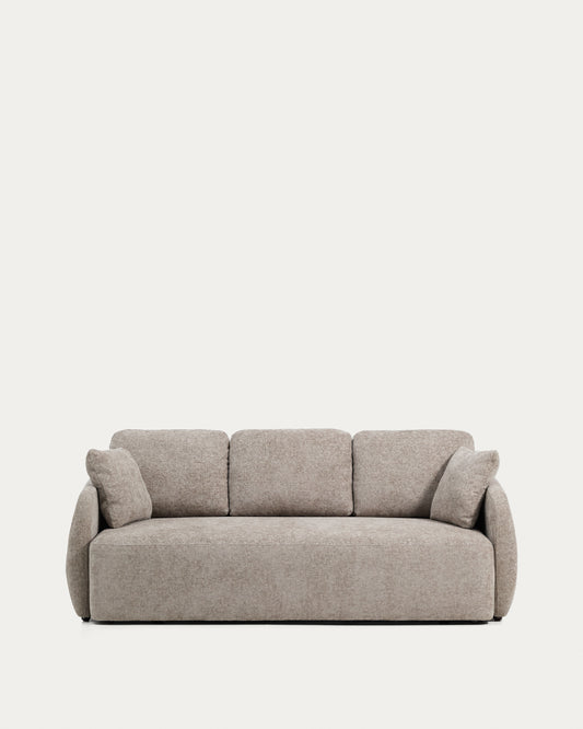 Canapé-lit Laira 3 places en chenille taupe 218 cm FSC Mix Credit