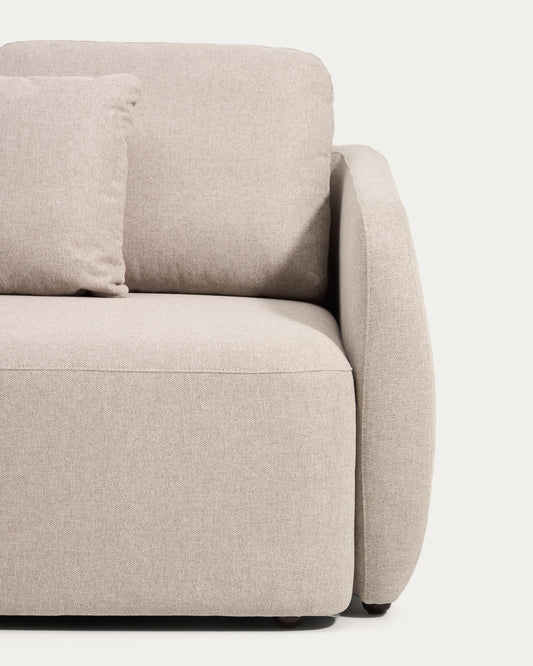 Canapé-lit Laira 3 places en chenille beige 218 cm FSC Mix Credit