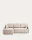 Canapé-lit Laira 3 places en chenille avec méridienne gauche beige 246 cm FSC Mix Credit