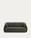 Canapé-lit Laira 3 places en chenille vert foncé 218 cm FSC Mix Credit