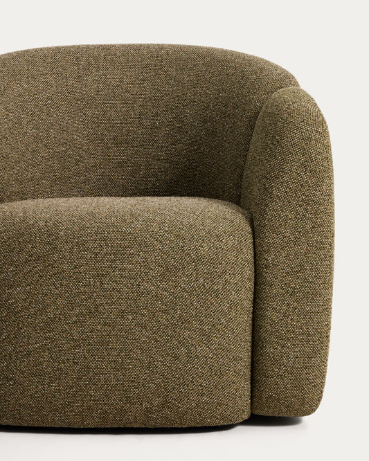 Fauteuil Corvena en chenille vert olive FSC Mix Credit 85 cm