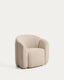 Corvena armchair in beige chenille FSC Mix Credit 85 cm