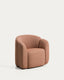 Corvena armchair in terracotta chenille FSC Mix Credit 85 cm