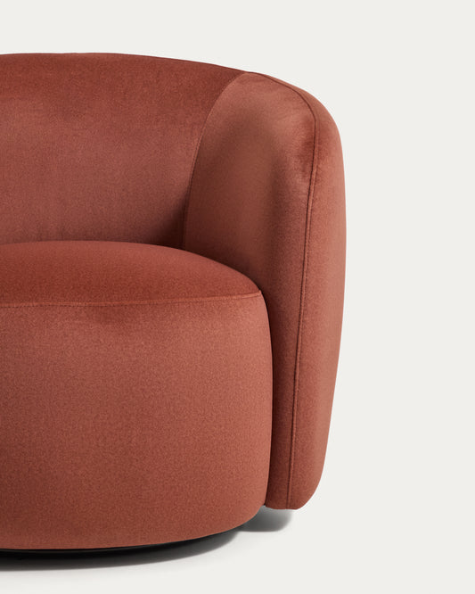 Odenia swivel armchair in terracotta FSC Mix Credit