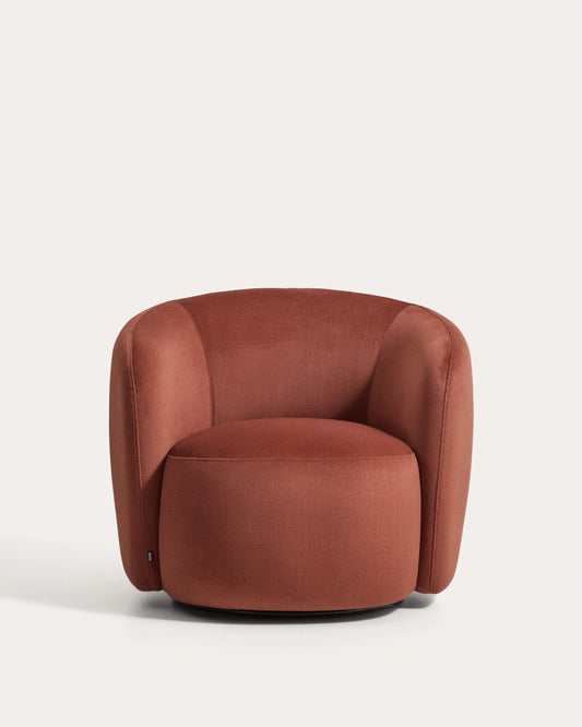 Odenia swivel armchair in terracotta FSC Mix Credit