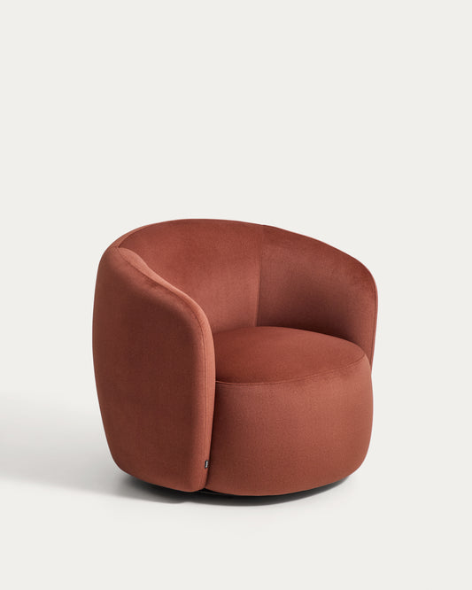 Odenia swivel armchair in terracotta FSC Mix Credit
