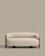 Granite 2-seater sofa in beige chenille with solid ash wood legs with walnut finish 155cm FSC 100%