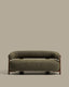Granite 2-seater sofa in green chenille with solid ash wood legs with walnut finish 155cm FSC 100%