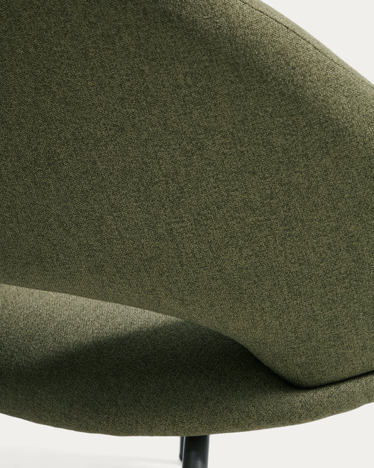 Bonali armchair in green chenille with green metal legs FSC Mix Credit 