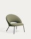 Bonali armchair in green chenille with green metal legs FSC Mix Credit 