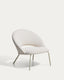 Bonali armchair in beige chenille with beige metal legs FSC Mix Credit 