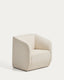 Milare armchair in beige chenille 73 cm FSC 100%