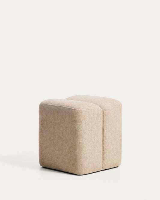 Nedilo square beige FSC Mix Credit chenille footrest