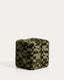 Nedilo square moss green geometric FSC Mix Credit jacquard footrest