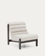 Magira armchair in white bouclé and solid oak wood with a dark finish