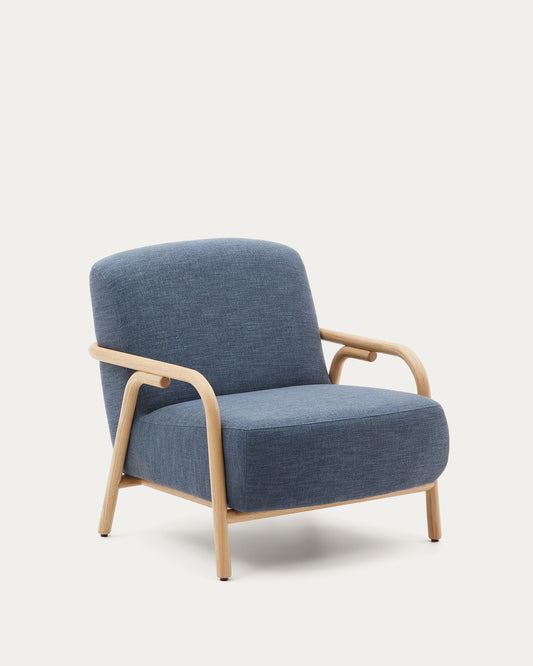 Fauteuil Sylo bleu en bois de frêne FSC 100 %