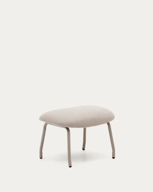 Repose-pied  Belina  en chenille beige avec repose-pied en acier avec finition beige FSC 100%