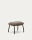 Repose-pied Belina en chenille marron clair et acier avec finition noire FSC 100%