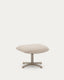 Teryl swivel footrest in beige chenille and metal with a grey finish FSC™ 100%.
