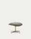 Teryl swivel footrest in green chenille and metal with a grey finish FSC™ 100%.