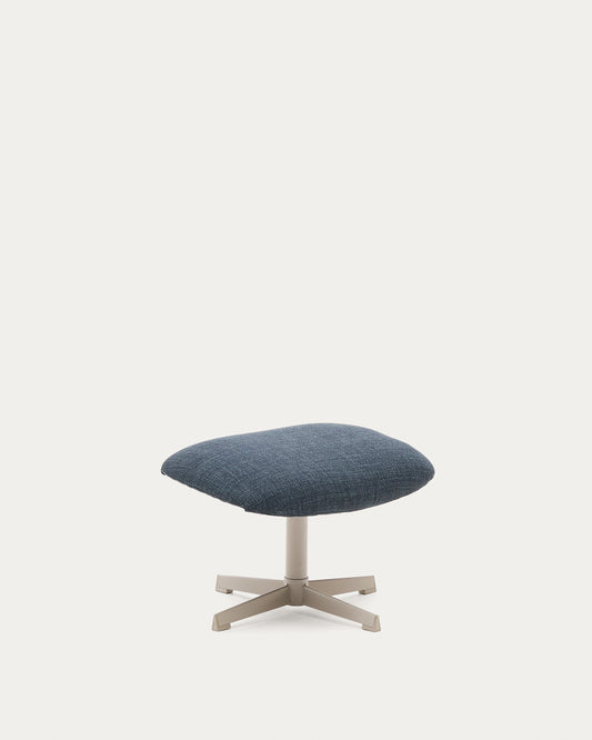 Repose-pieds pivotant Jaspe bleu et métal avec finition grise FSC™ 100%.