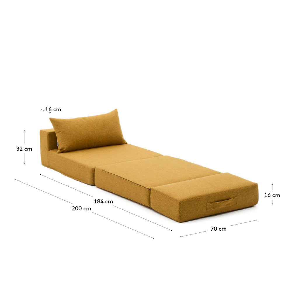 Chauffeuse convertible Arty beige 70 x 89 (200) cm