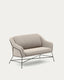 Canapé Brida 2 places beige et pieds en acier avec finition noire 128 cm