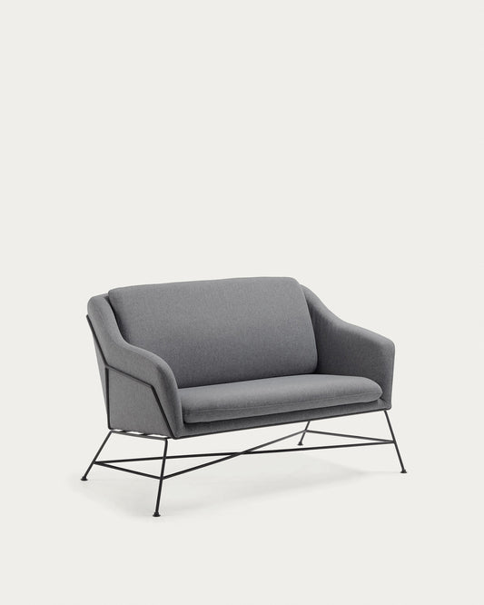 Brida 2 seater sofa in dark grey, 128 cm