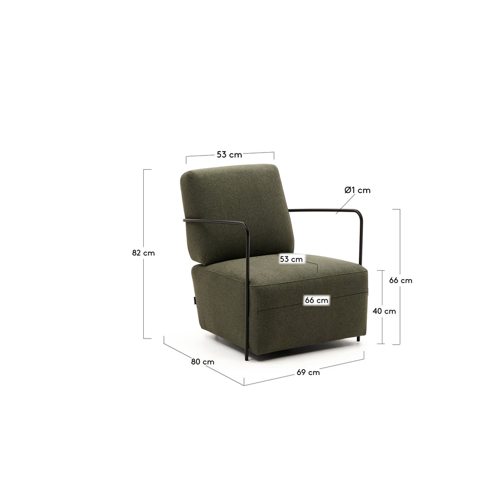 Fauteuil Gamer vert et métal avec finition noir mat