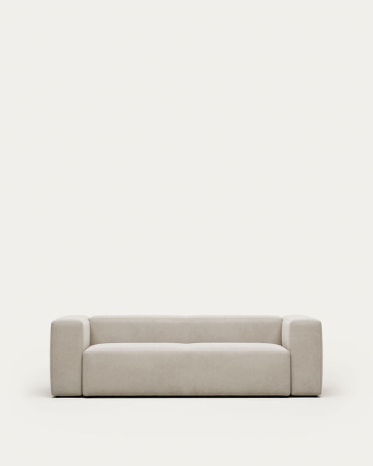 Canapé Blok 3 places en chenille beige 240 cm – Certifié FSC Mix Credit