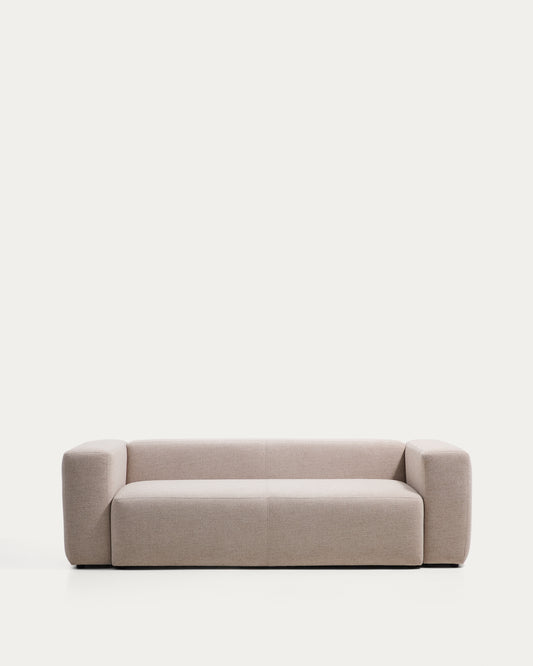 Blok beige green chenille 3-seater sofa 240cm FSC Mix Credit