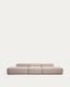 Canapé Blok 4 places en chenille beige 380 cm – FSC Mix Credit