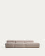 Canapé Blok 3 places avec pouf terminal droit en chenille beige 325 cm – FSC Mix Credit