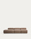 Canapé Blok 3 places avec pouf terminal gauche en chenille marron 325 cm – FSC Mix Credit