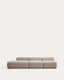 Canapé Blok 3 places avec pouf terminal gauche en chenille beige 325 cm – FSC Mix Credit